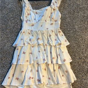 Altar'd State Ivory Floral Ruffle Dress NWT